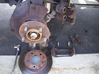 Brake rotor removed