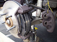 Installing new brake pads